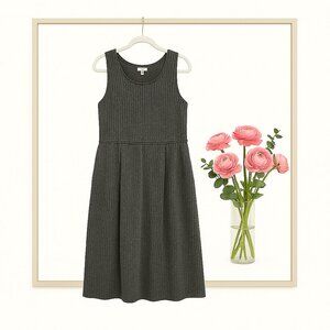 - Textured Charcoal Jumpsuit – Relaxed & Refined - Wide-Leg Belted Jumpsuit